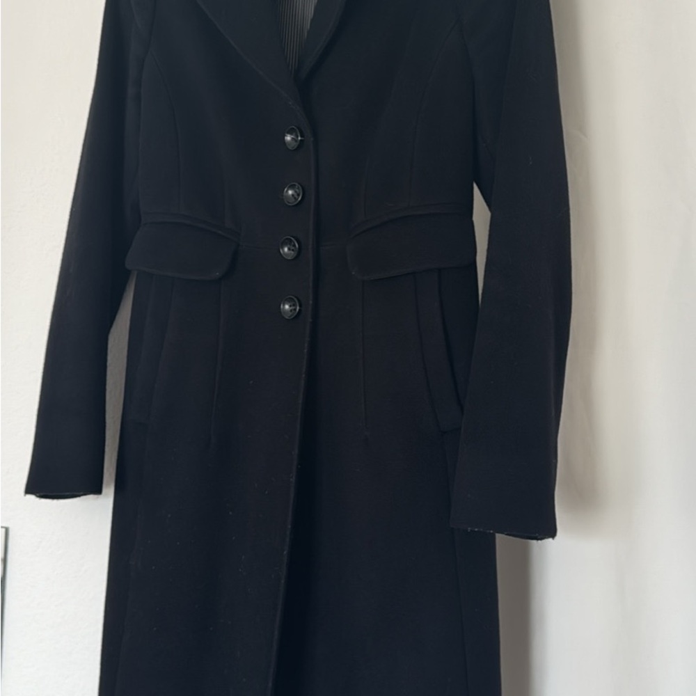 Italian Coat  Max&Co black coat long 36 inch size small Xsmall